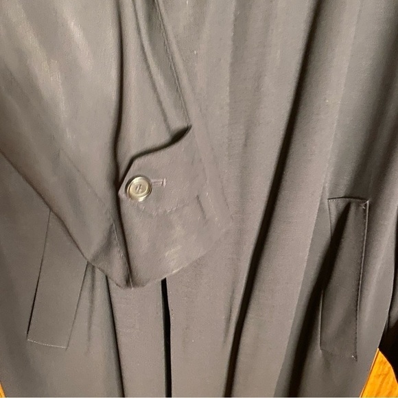 Barneys New York VTG Black Regency Hand Tailored Wool Long Trench Coat Unisex - Picture 13 of 17